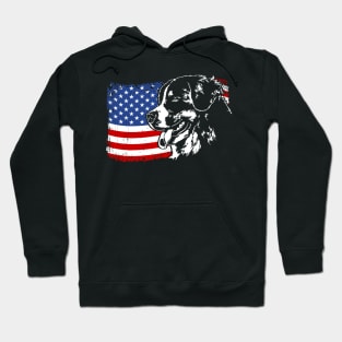 Proud Bernese Mountain Dog American Flag patriotic dog Hoodie